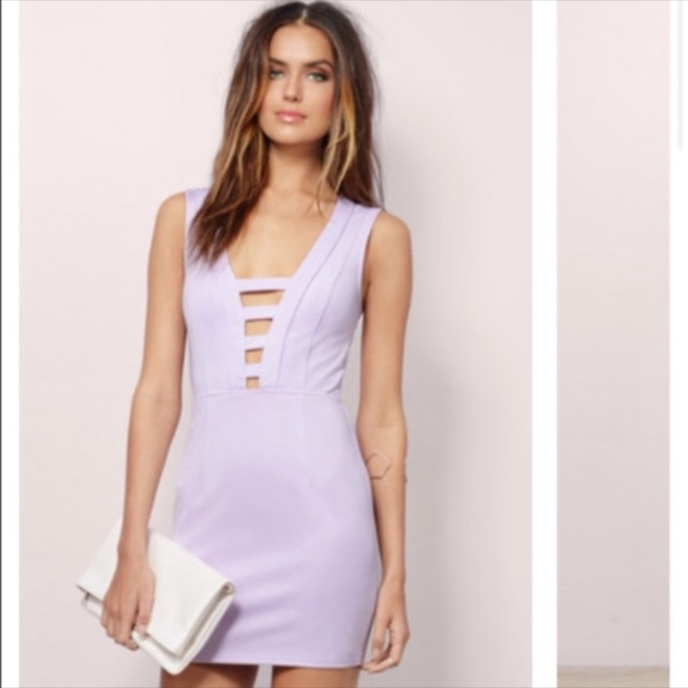 “Tobi” Purple Bodycon Cut-Out Dress- NEW